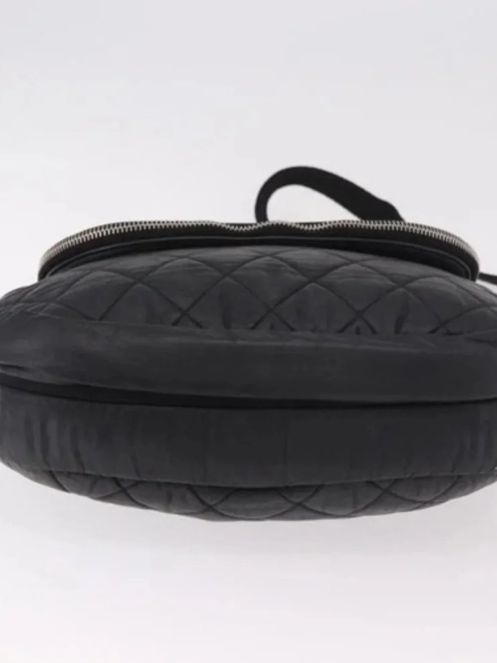 CHANEL Matelasse Shoulder Bag Coated Canvas Black Silver CC Auth bs35469